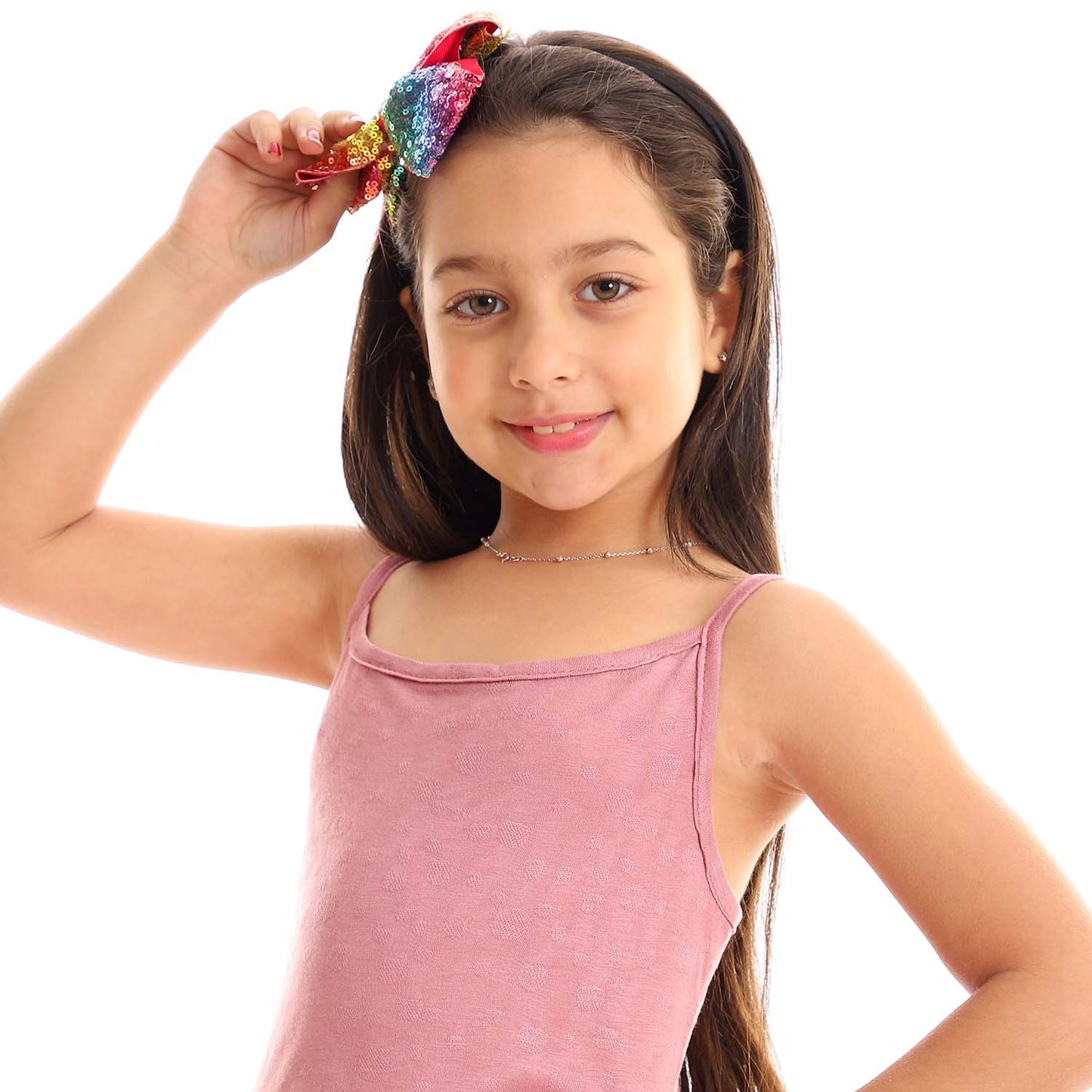 Girls Spaghetti Sleeves Tank Top - توب بحمالات للبنات