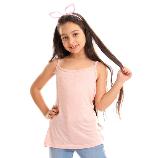 Girls Spaghetti Sleeves Tank Top - توب بحمالات للبنات