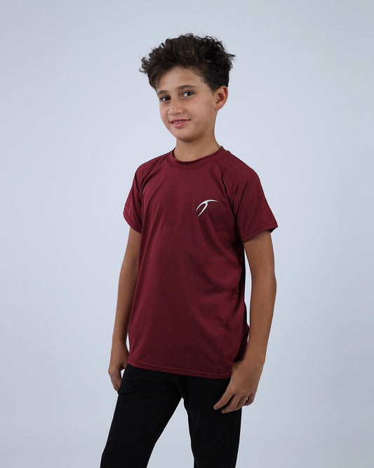 Burgundy Power-On Sports T-Shirt for Teen Boys