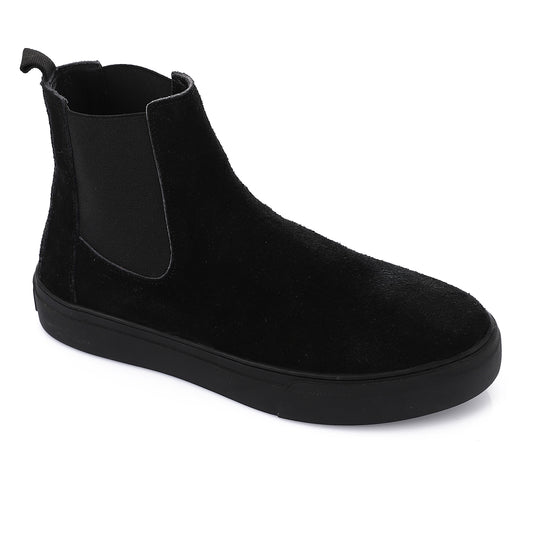 Black Side Elastic Half Boot