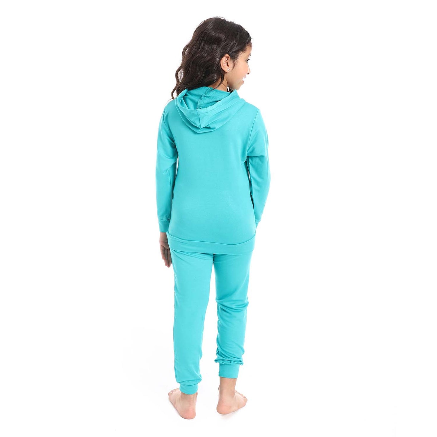 Girls Hooded Neck Pajama Set - طقم بيجامة للبنات بغطاء للرأس