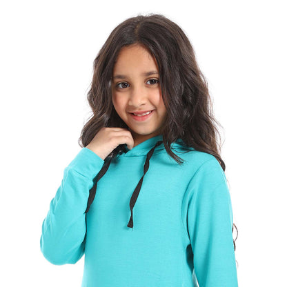 Girls Hooded Neck Pajama Set - طقم بيجامة للبنات بغطاء للرأس