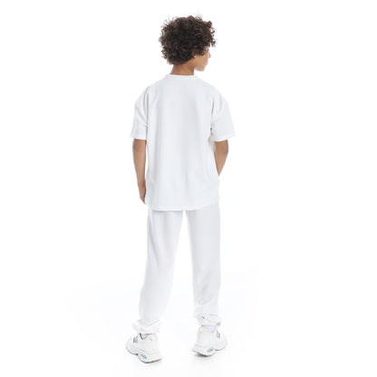 Front-Printed Pajama Set with Pants for Kids