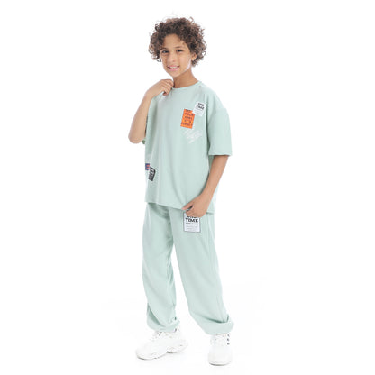 Half Sleeves Printed Pajama Set for Teenagers
