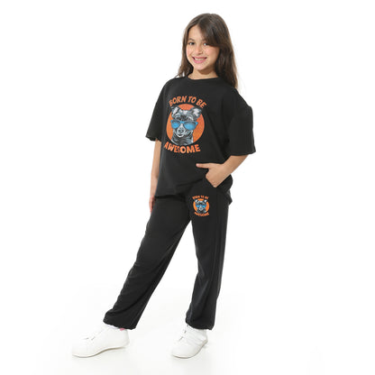 Half Sleeves Printed Dog Pajama Set for Kids