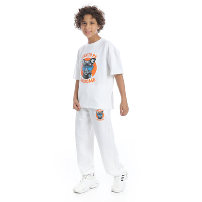 Half Sleeves Printed Dog Pajama Set for Kids