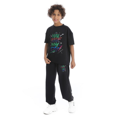 "You Made My Day" Printed Pajama Set for Kids
