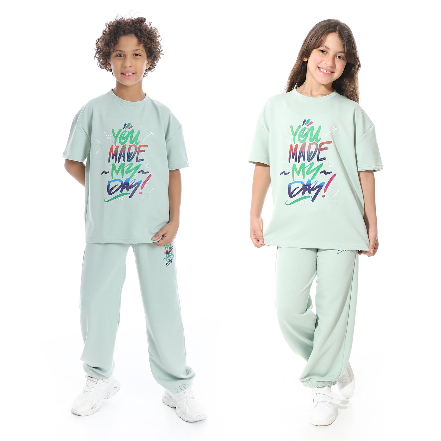 "You Made My Day" Printed Pajama Set for Kids