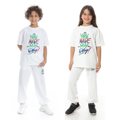"You Made My Day" Printed Pajama Set for Kids