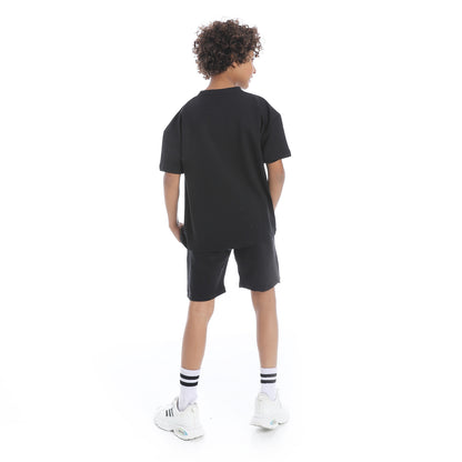 Bear Printed Pajama Set with Short for Teenagers