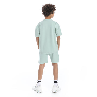 Smiley Glasses Printed Pajama Set with Short for Kids