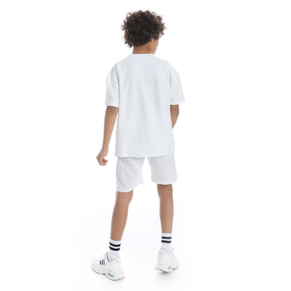 Smiley Glasses Printed Pajama Set with Short for Kids