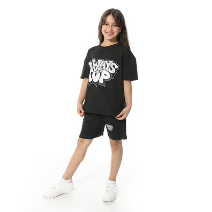 Front Printed Short Pajama Set for Teenagers
