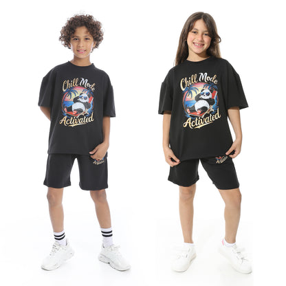 Panda Printed Short Pajama Set for Kids