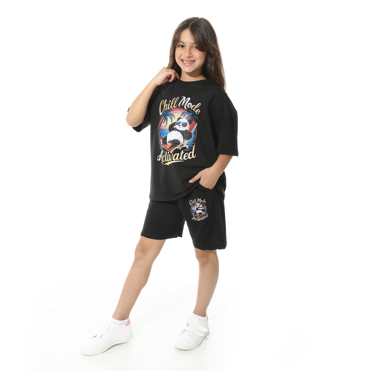 Panda Printed Short Pajama Set for Kids