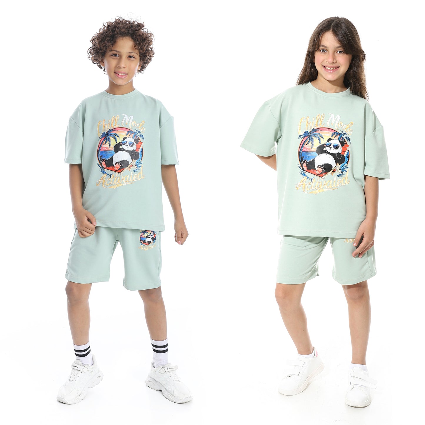 Panda Printed Short Pajama Set for Kids