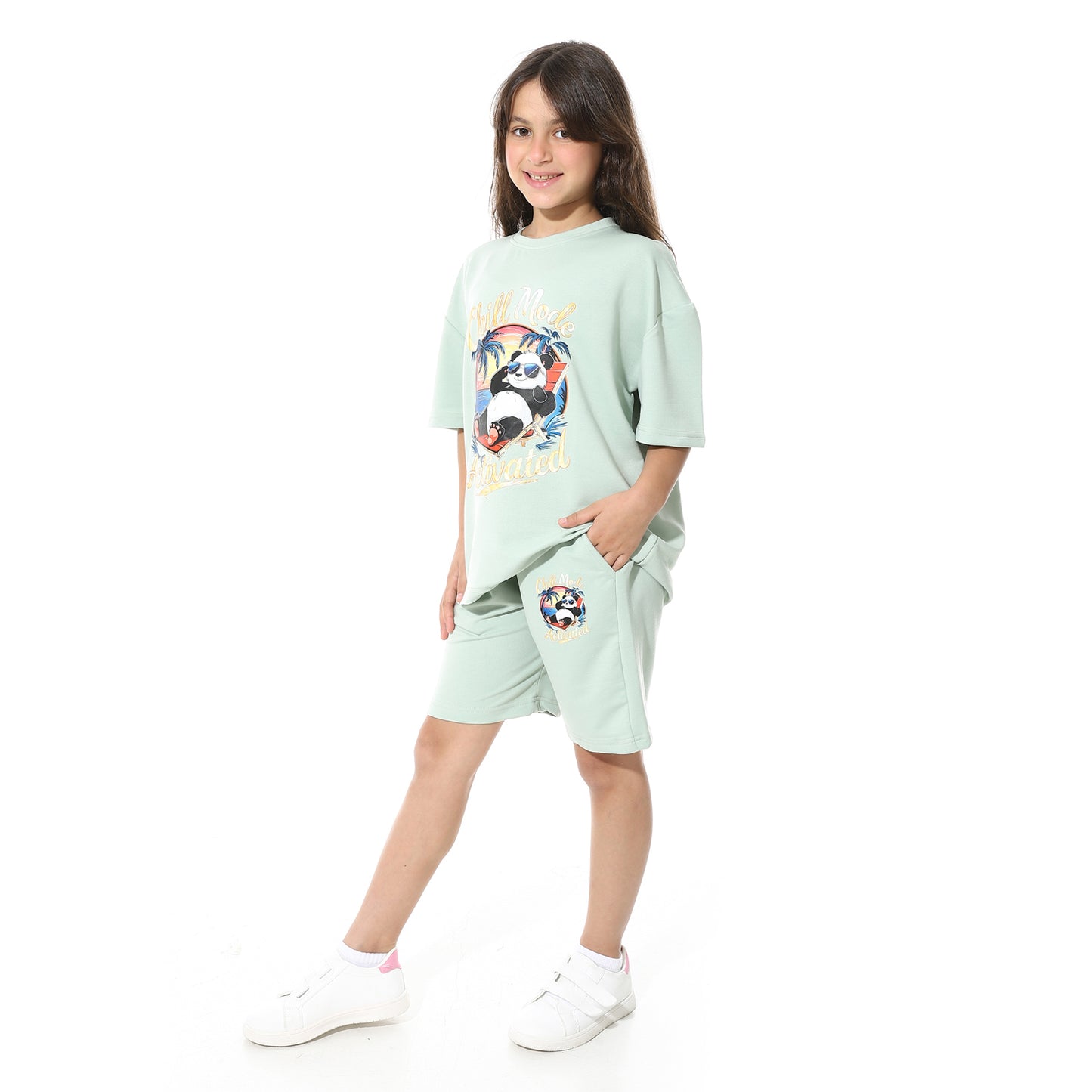 Panda Printed Short Pajama Set for Kids