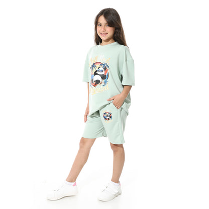 Panda Printed Short Pajama Set for Kids
