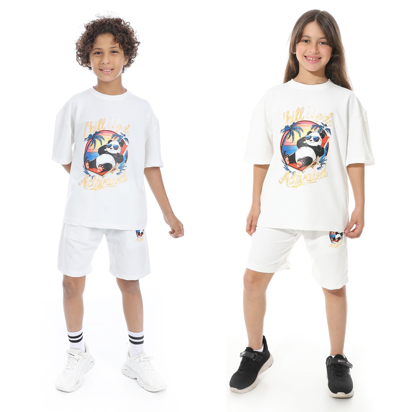 Panda Printed Short Pajama Set for Kids