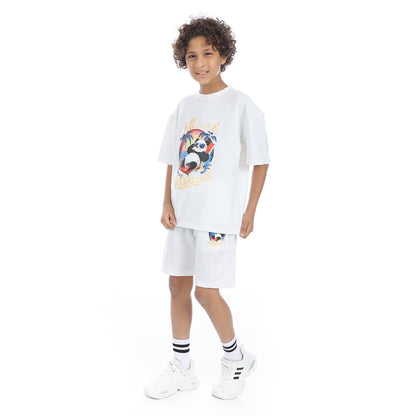 Panda Printed Short Pajama Set for Kids