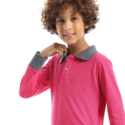 Long Sleeve Polo Shirt for Teenagers - تي شيرت بولو بأكمام طويلة للمراهقين