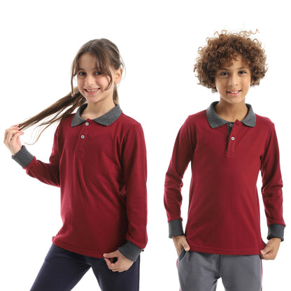 Long Sleeve Polo Shirt for Teenagers - تي شيرت بولو بأكمام طويلة للمراهقين