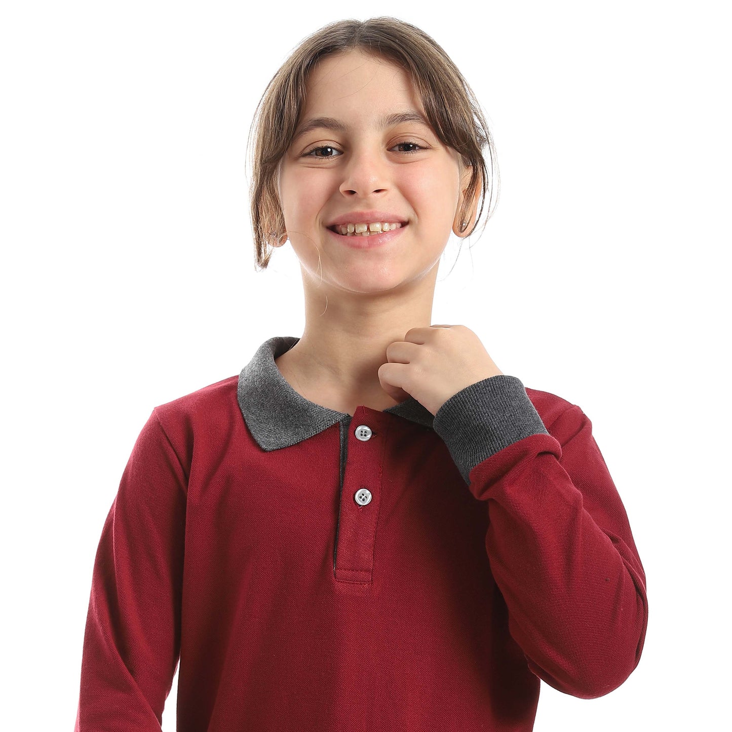 Long Sleeve Polo Shirt for Teenagers - تي شيرت بولو بأكمام طويلة للمراهقين