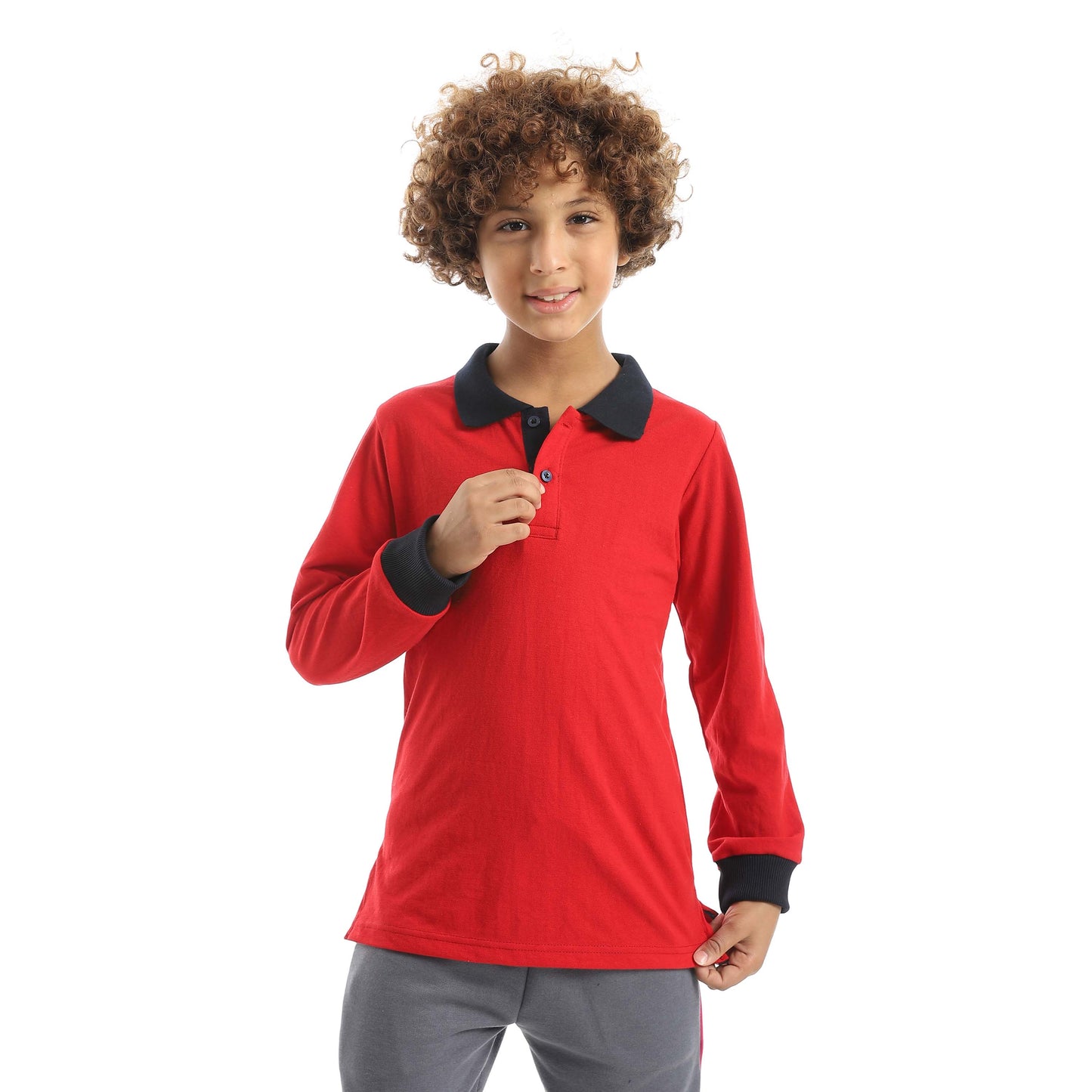Long Sleeve Polo Shirt for Teenagers - تي شيرت بولو بأكمام طويلة للمراهقين