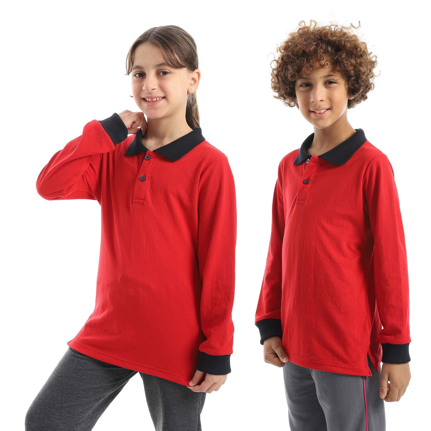 Long Sleeve Polo Shirt for Teenagers - تي شيرت بولو بأكمام طويلة للمراهقين