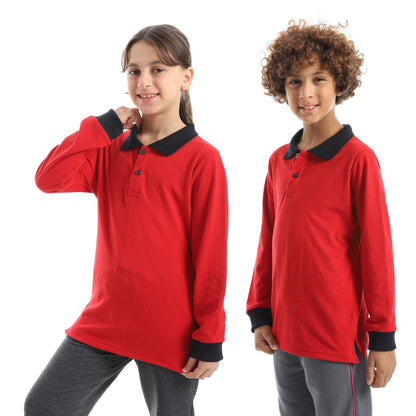 Long Sleeve Polo Shirt for Teenagers - تي شيرت بولو بأكمام طويلة للمراهقين