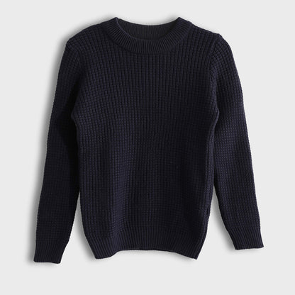 Pullover Round Neck Plain Biscuit - بلوفر بياقة دائرية وطبعة بسكويت سادة