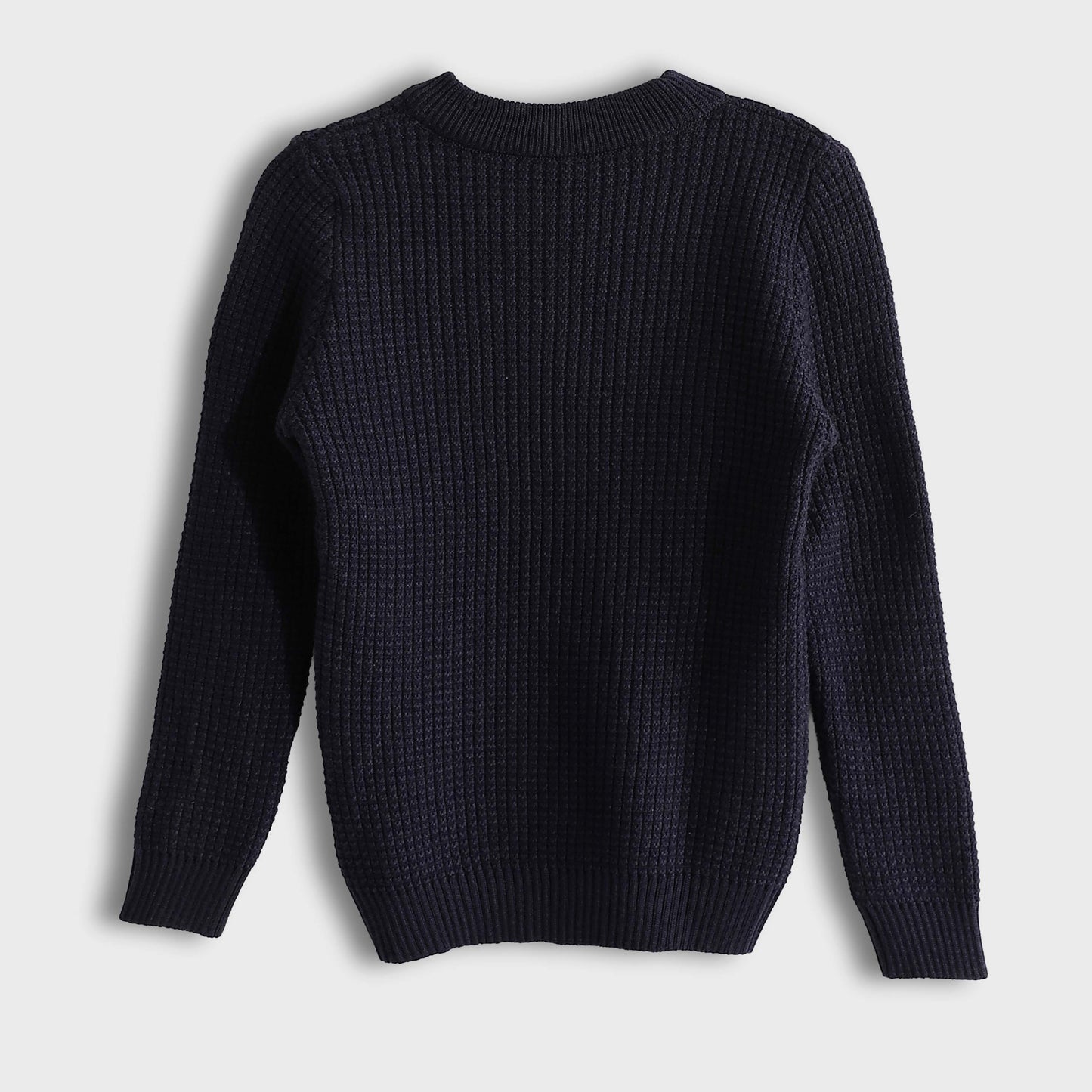 Pullover Round Neck Plain Biscuit - بلوفر بياقة دائرية وطبعة بسكويت سادة