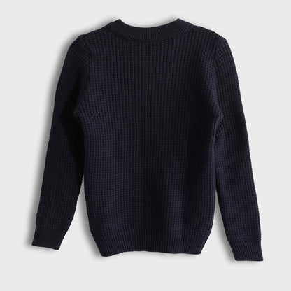 Pullover Round Neck Plain Biscuit - بلوفر بياقة دائرية وطبعة بسكويت سادة