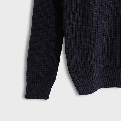 Pullover Round Neck Plain Biscuit - بلوفر بياقة دائرية وطبعة بسكويت سادة