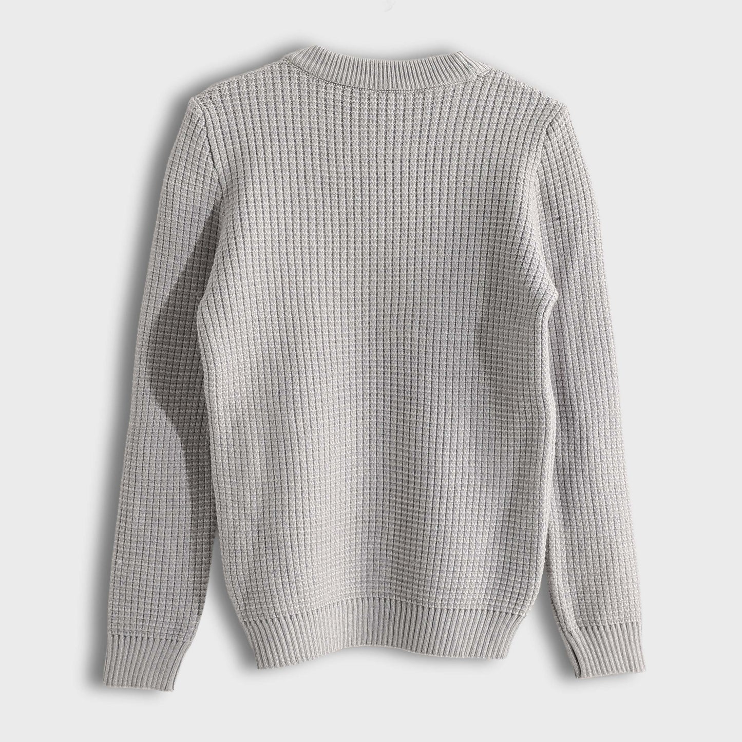 Pullover Round Neck Plain Biscuit - بلوفر بياقة دائرية وطبعة بسكويت سادة