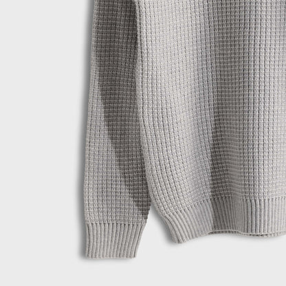 Pullover Round Neck Plain Biscuit - بلوفر بياقة دائرية وطبعة بسكويت سادة