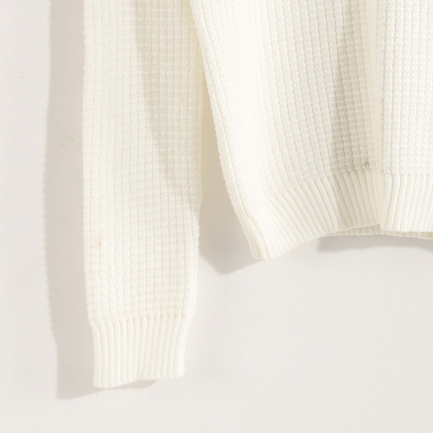 Pullover Round Neck Plain Biscuit - بلوفر بياقة دائرية وطبعة بسكويت سادة