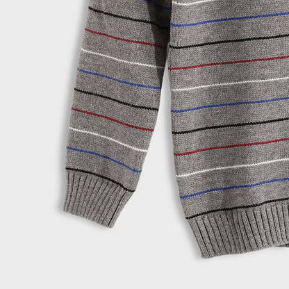 Pullover Round Neck Thinly Striped - بلوفر برقبة دائرية وخطوط رفيعة