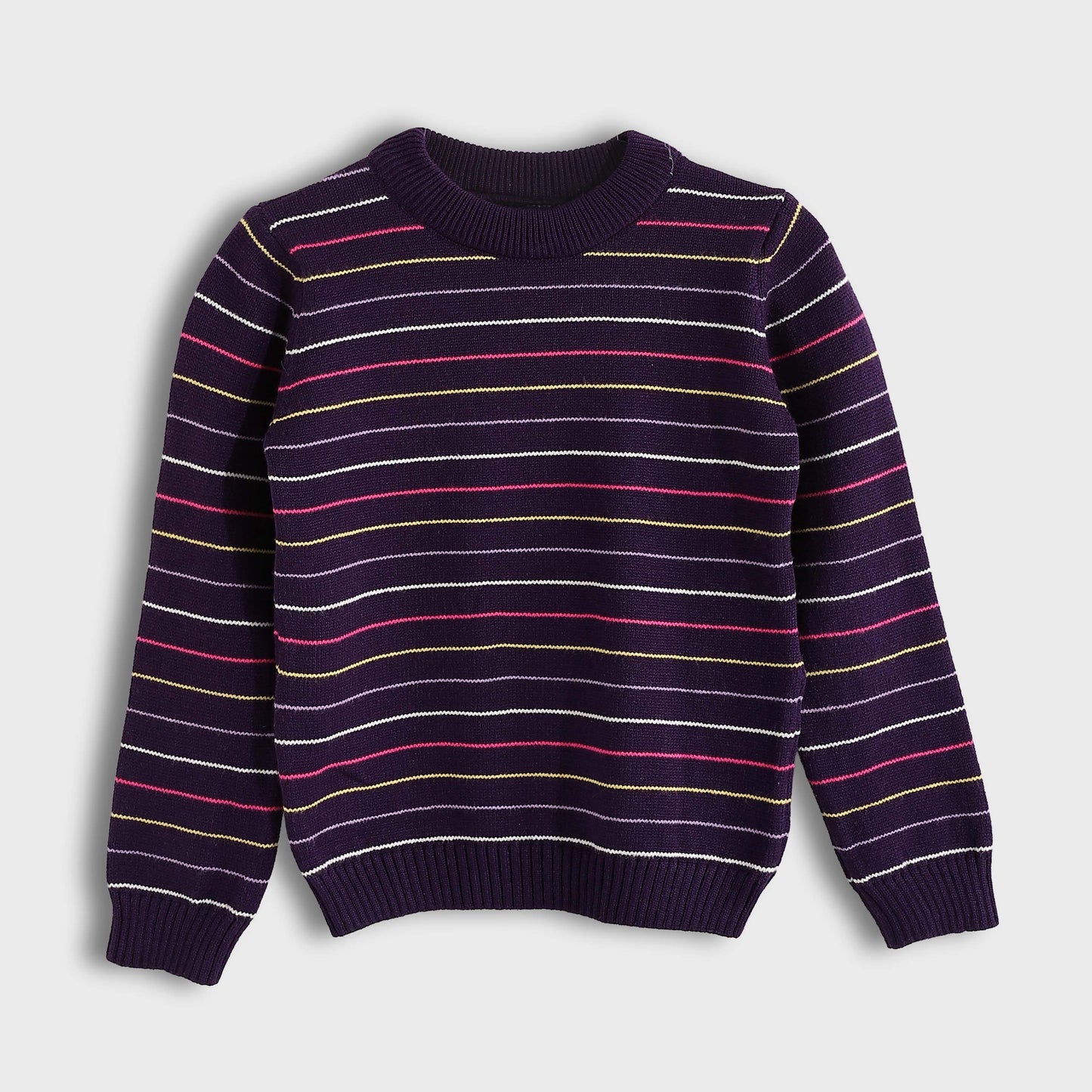 Pullover Round Neck Thinly Striped - بلوفر برقبة دائرية وخطوط رفيعة