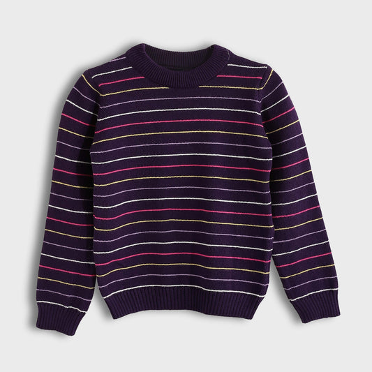 Pullover Round Neck Thinly Striped - بلوفر برقبة دائرية وخطوط رفيعة