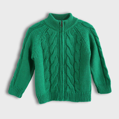 Knitted Pullover With Zipper - بلوفر محبوك بسحاب
