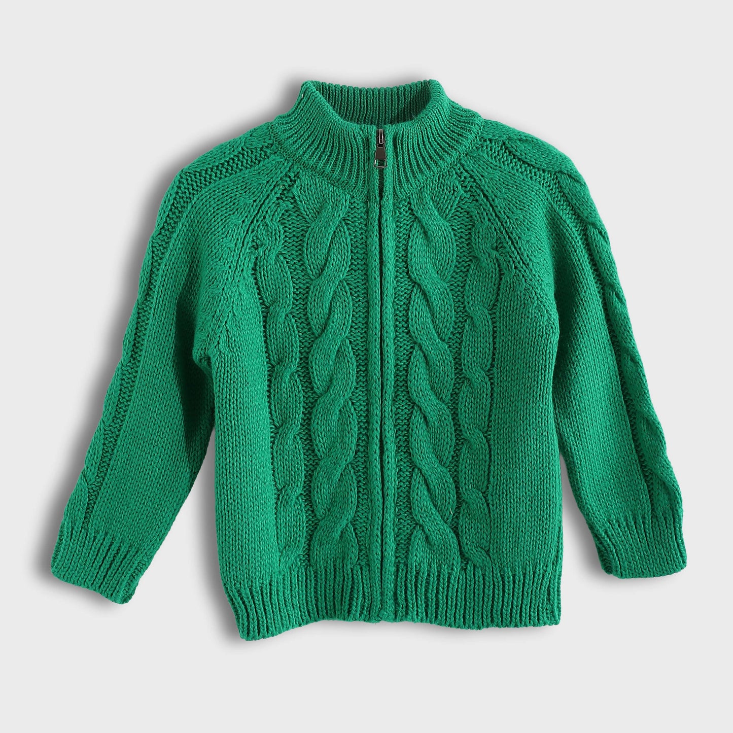 Knitted Pullover With Zipper - بلوفر محبوك بسحاب