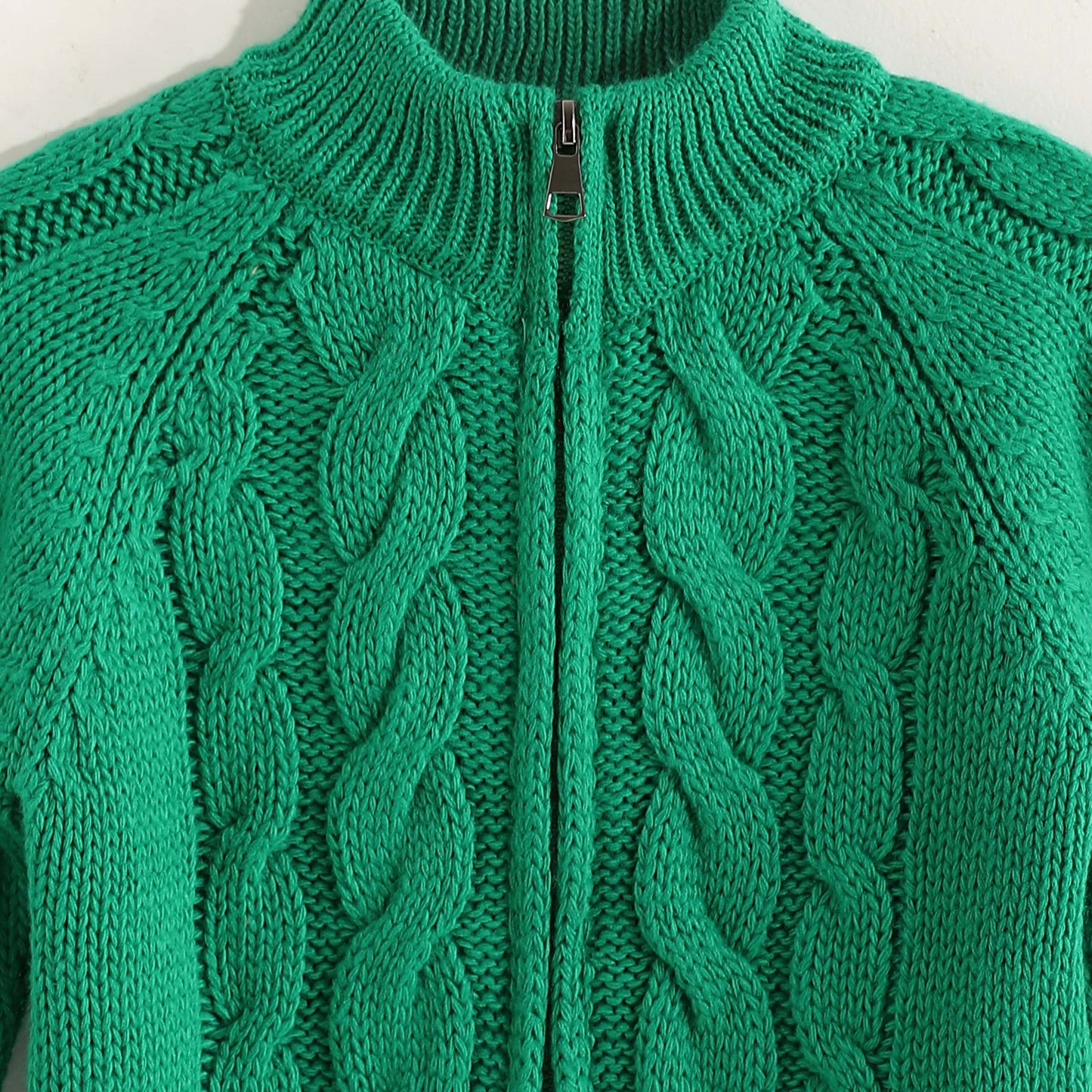 Knitted Pullover With Zipper - بلوفر محبوك بسحاب