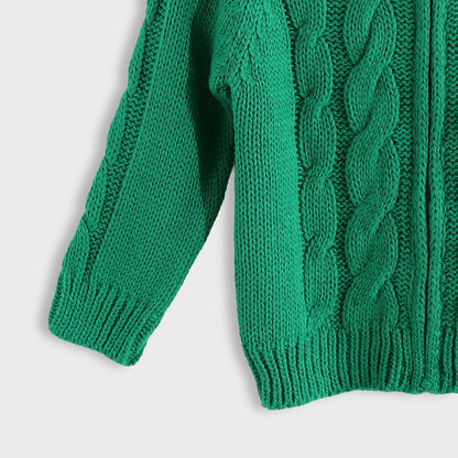Knitted Pullover With Zipper - بلوفر محبوك بسحاب
