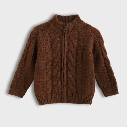 Knitted Pullover With Zipper - بلوفر محبوك بسحاب