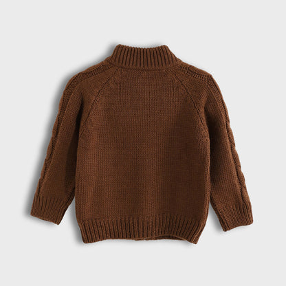 Knitted Pullover With Zipper - بلوفر محبوك بسحاب