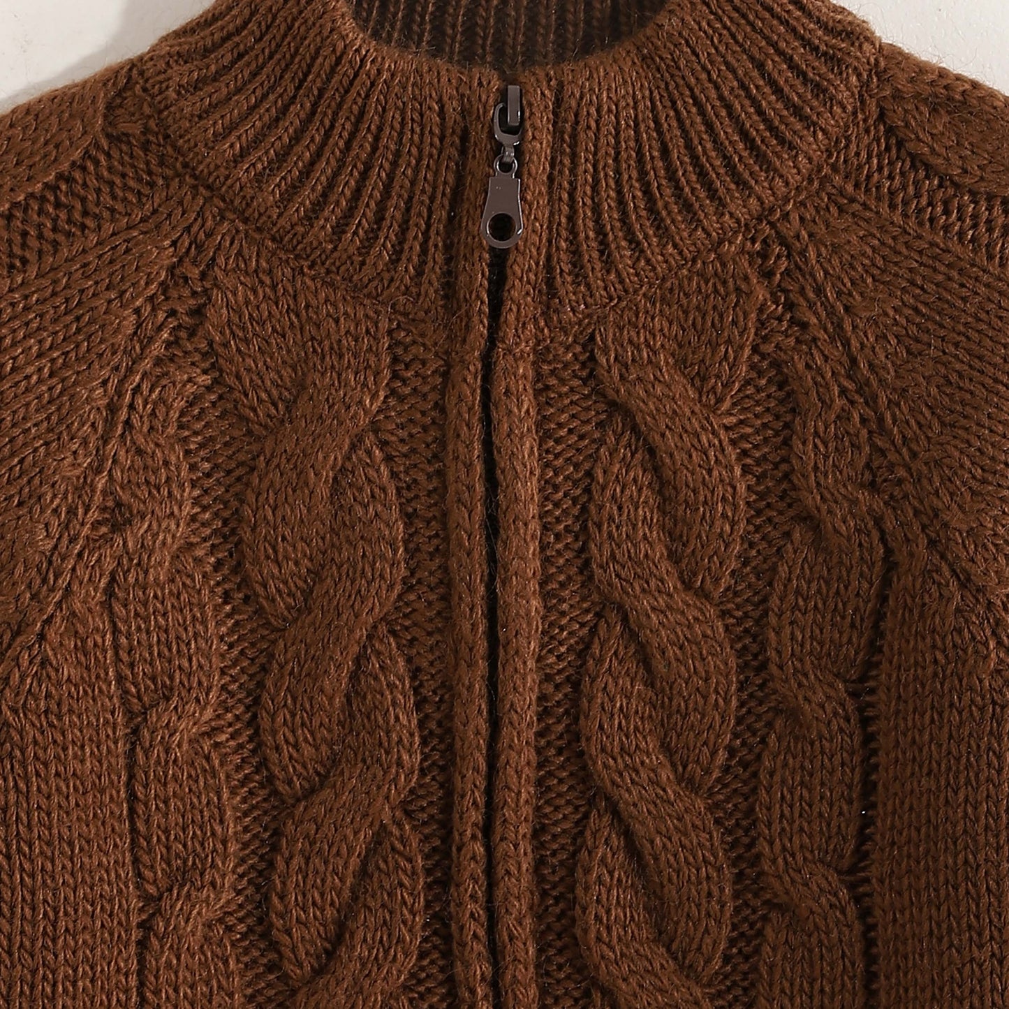 Knitted Pullover With Zipper - بلوفر محبوك بسحاب