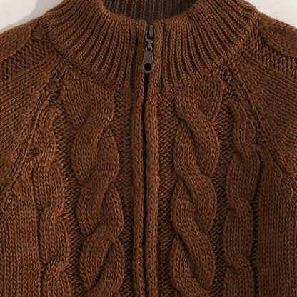 Knitted Pullover With Zipper - بلوفر محبوك بسحاب