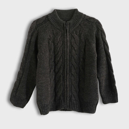 Knitted Pullover With Zipper - بلوفر محبوك بسحاب