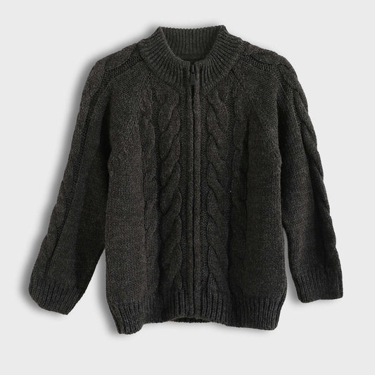 Knitted Pullover With Zipper - بلوفر محبوك بسحاب